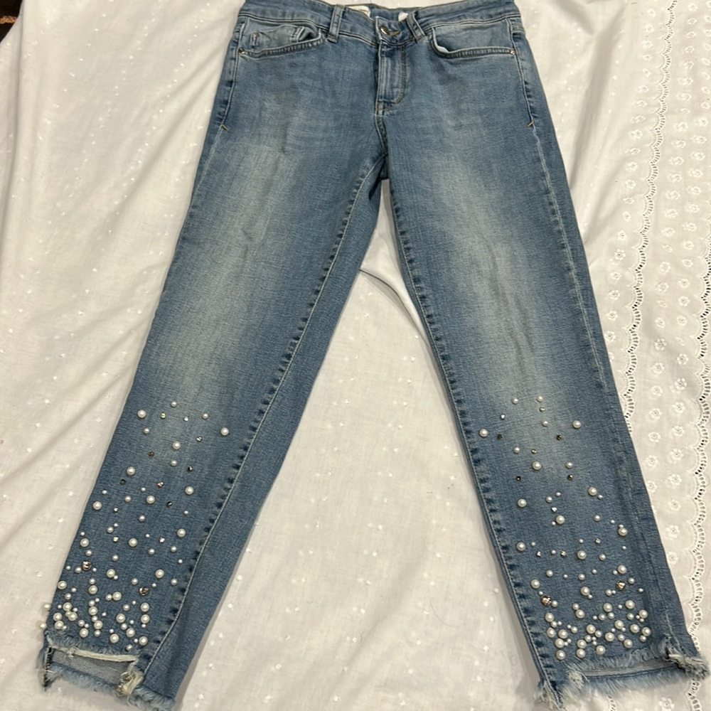 Oil to and the Letterpress Hupen Size 26 Blue women’s Jeans